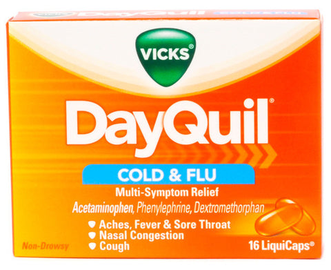 VICKS - DAYQUIL COLD + FLU CAPLETS 16'S