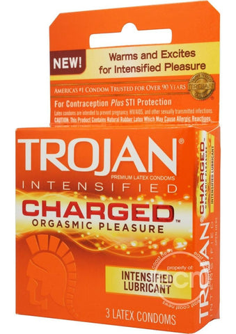 TROJAN - CHARGED 3'S - 12CT/UNIT